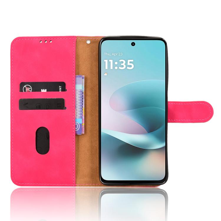 For Motorola Moto G67 Power 5G Skin Feel Magnetic Flip Leather Phone Case