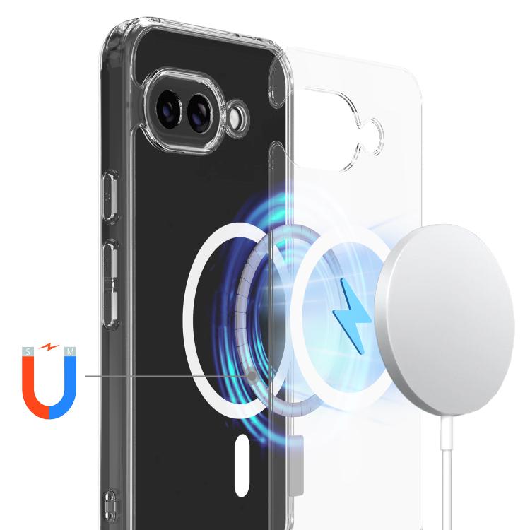 For Google Pixel 9a MagSafe Clear Acrylic PC Hybrid TPU Phone Case - Transparent