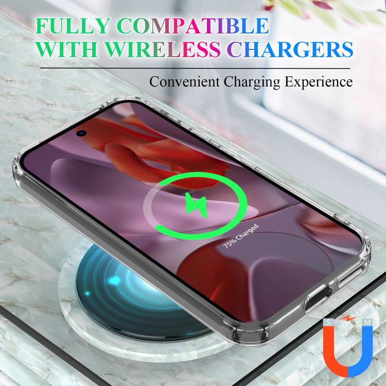 For Google Pixel 9a MagSafe Clear Acrylic PC Hybrid TPU Phone Case - Transparent