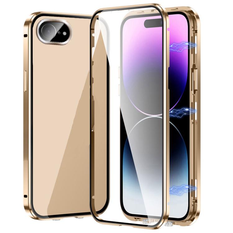 For iPhone 17e / 16e Magnetic Double-buckle HD Tempered Glass Phone Case