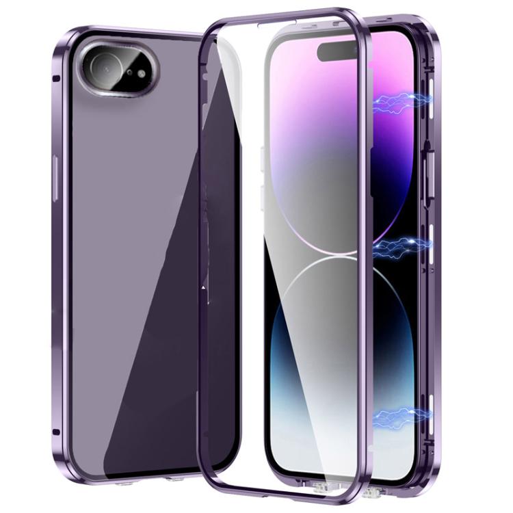 For iPhone 17e / 16e Magnetic Double-buckle HD Tempered Glass Phone Case