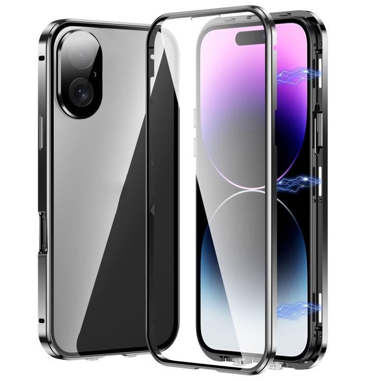 For iPhone 17 Magnetic Double-buckle HD Tempered Glass Phone Case