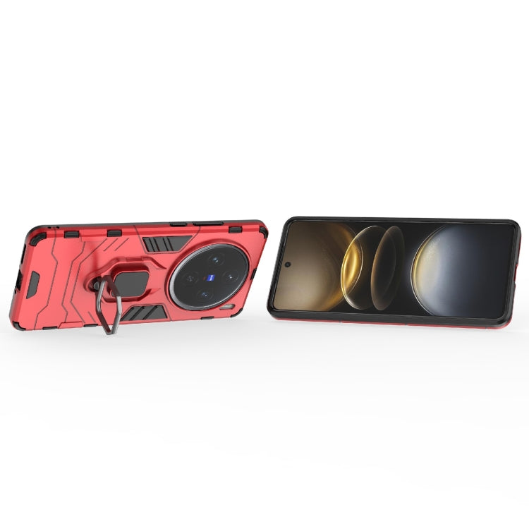 For vivo X100S Shockproof PC + TPU Holder Phone Case