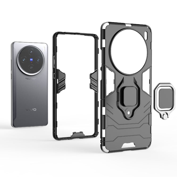 For vivo X100S Shockproof PC + TPU Holder Phone Case