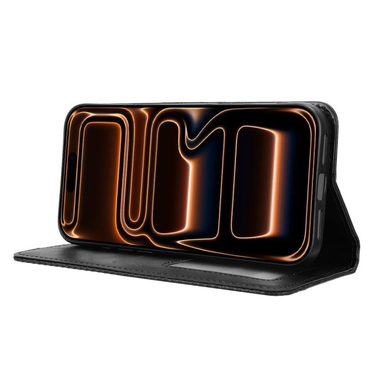For iPhone 17 Pro Max Magnetic Buckle Retro Texture Leather Phone Case