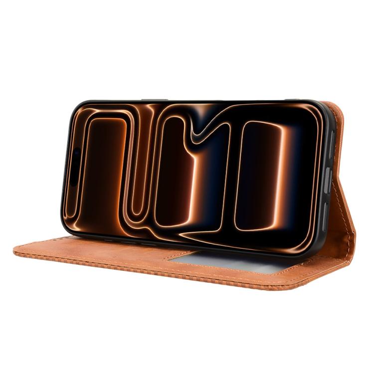For iPhone 17 Pro Max Magnetic Buckle Retro Texture Leather Phone Case