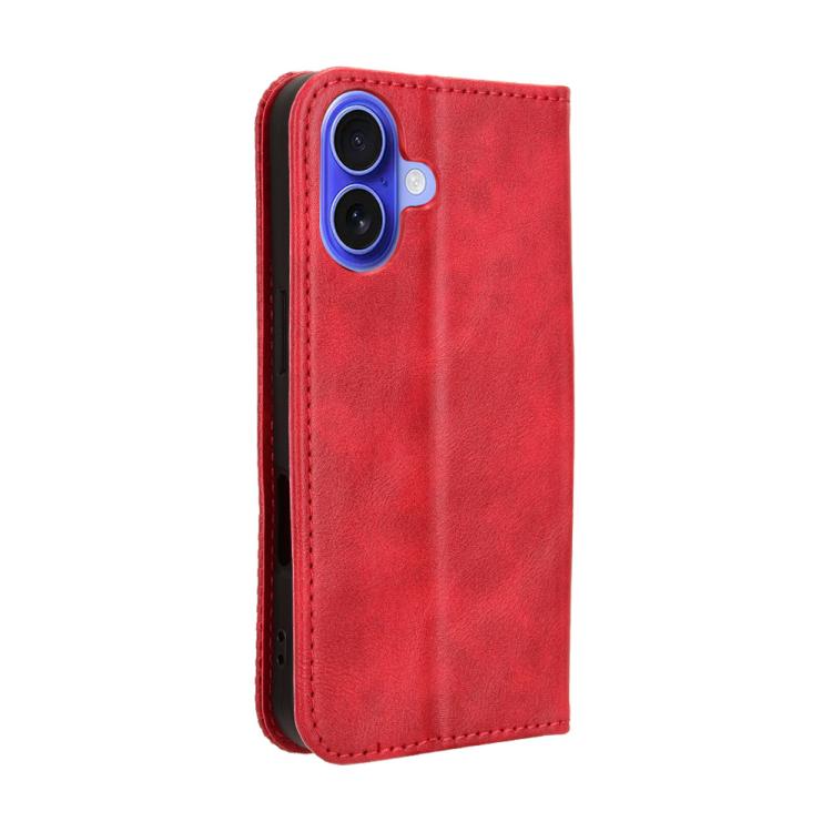For iPhone 17 Magnetic Buckle Retro Texture Leather Phone Case
