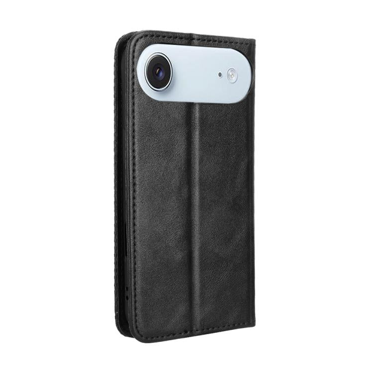 For iPhone Air Magnetic Buckle Retro Texture Leather Phone Case