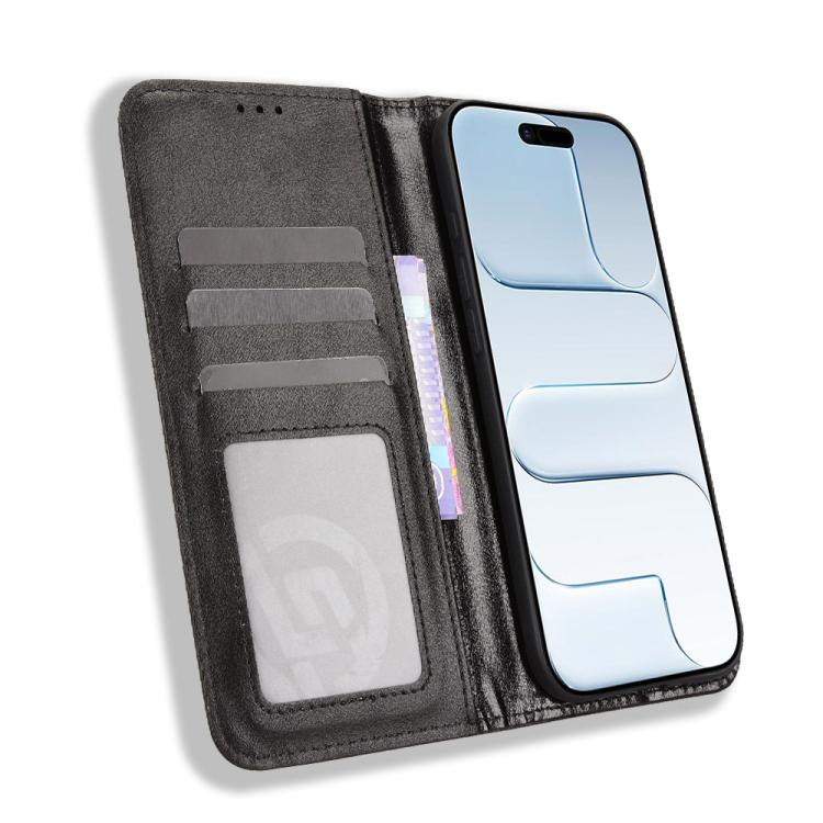 For iPhone Air Magnetic Buckle Retro Texture Leather Phone Case