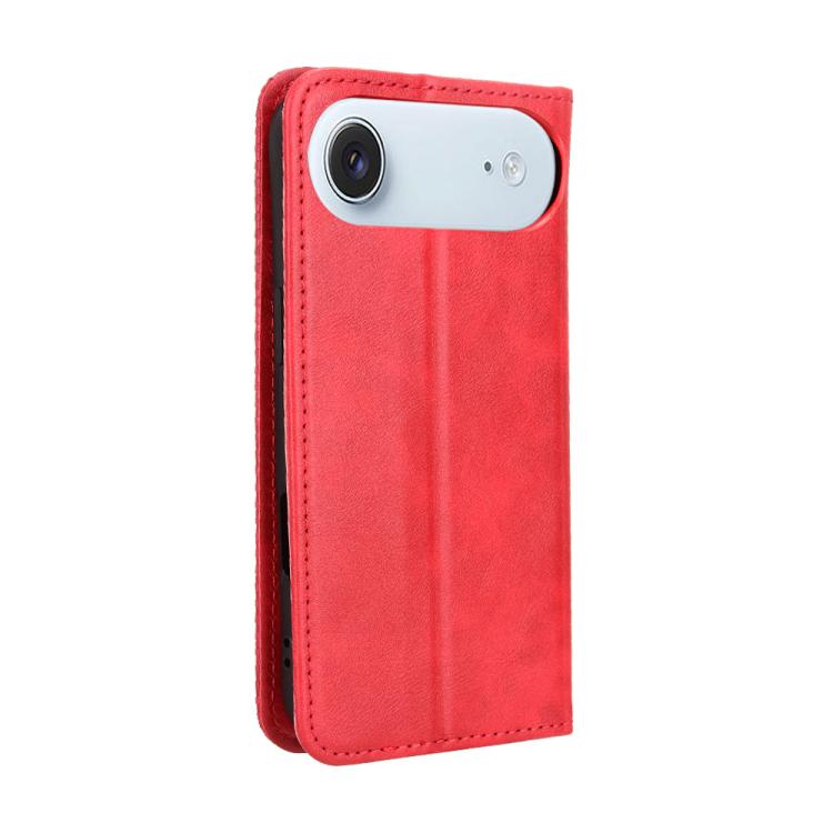 For iPhone Air Magnetic Buckle Retro Texture Leather Phone Case