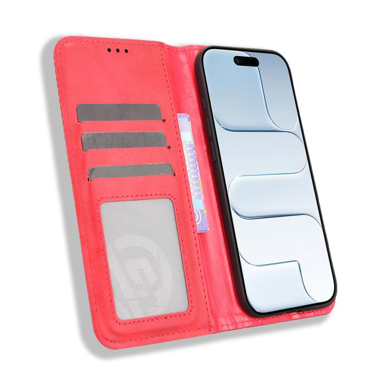 For iPhone Air Magnetic Buckle Retro Texture Leather Phone Case