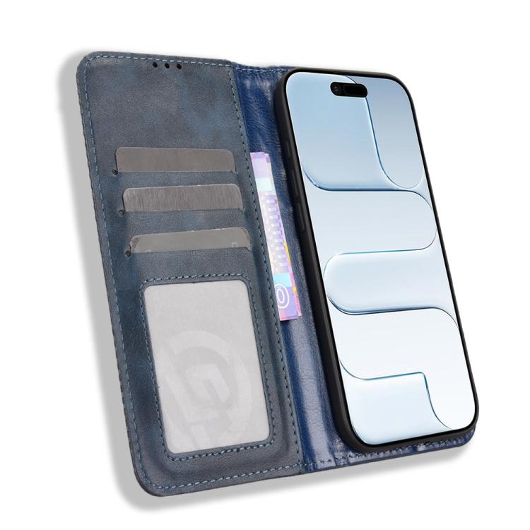 For iPhone Air Magnetic Buckle Retro Texture Leather Phone Case