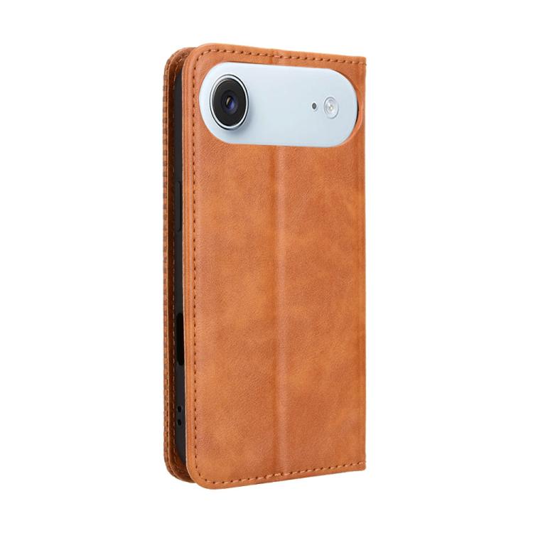 For iPhone Air Magnetic Buckle Retro Texture Leather Phone Case