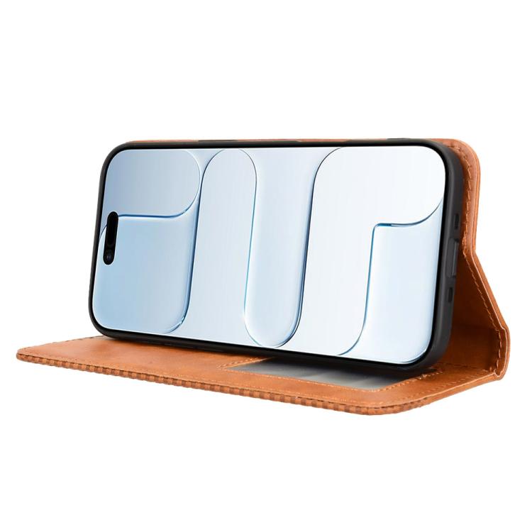 For iPhone Air Magnetic Buckle Retro Texture Leather Phone Case