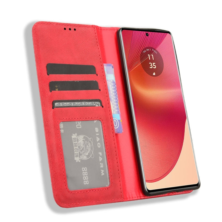 For Motorola Edge 50 Fusion 5G Magnetic Buckle Retro Texture Leather Phone Case