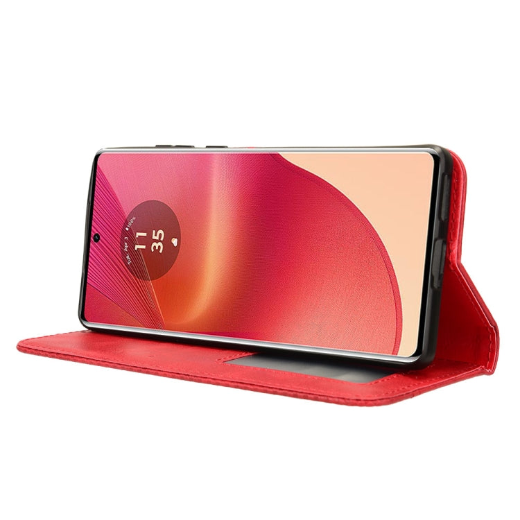 For Motorola Edge 50 Fusion 5G Magnetic Buckle Retro Texture Leather Phone Case