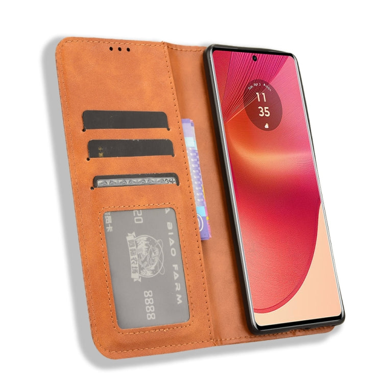For Motorola Edge 50 Fusion 5G Magnetic Buckle Retro Texture Leather Phone Case