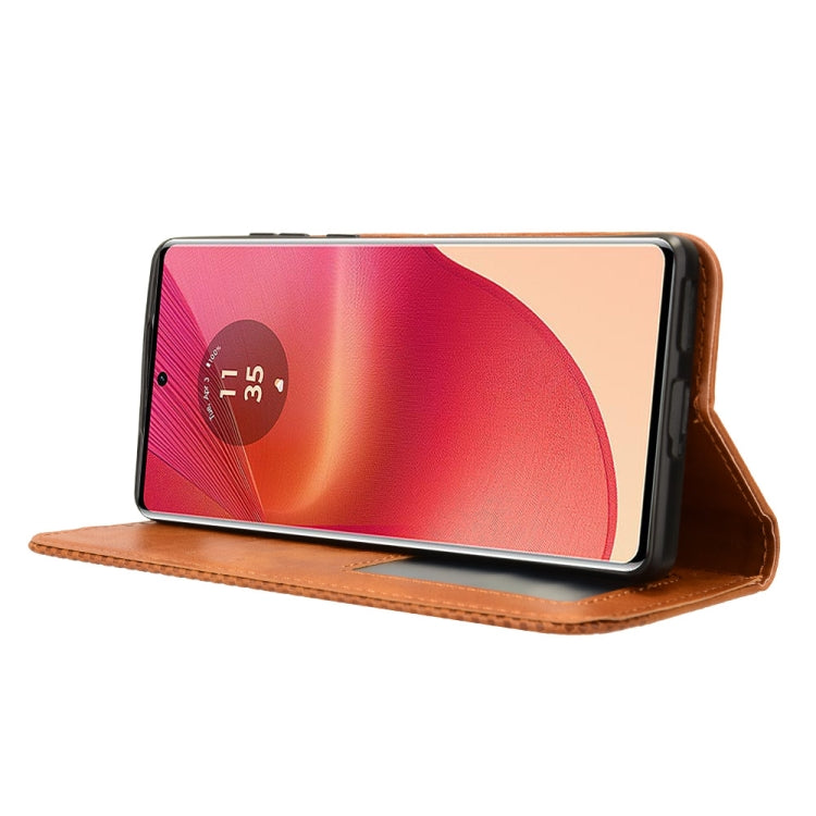 For Motorola Edge 50 Fusion 5G Magnetic Buckle Retro Texture Leather Phone Case