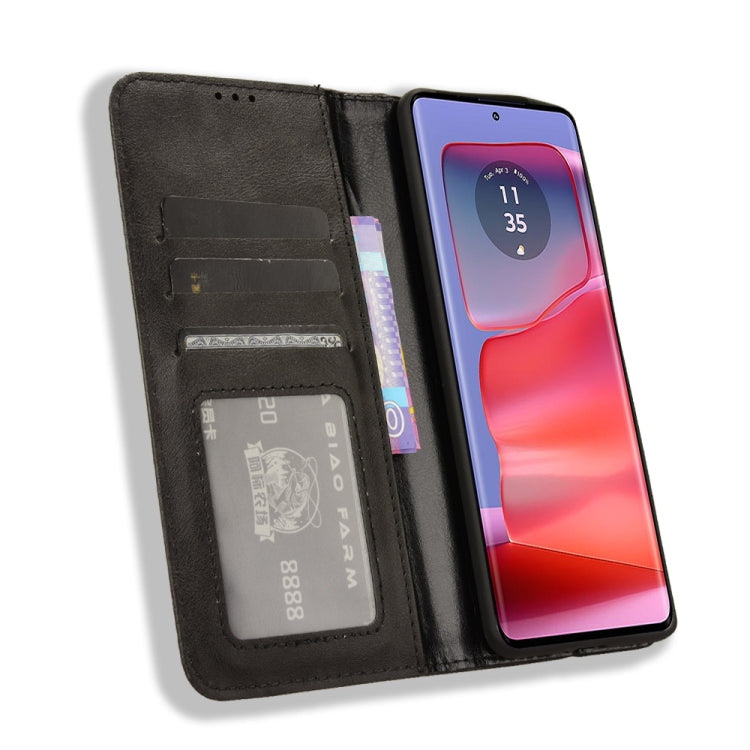 For Motorola Edge 50 Pro 5G Magnetic Buckle Retro Texture Leather Phone Case