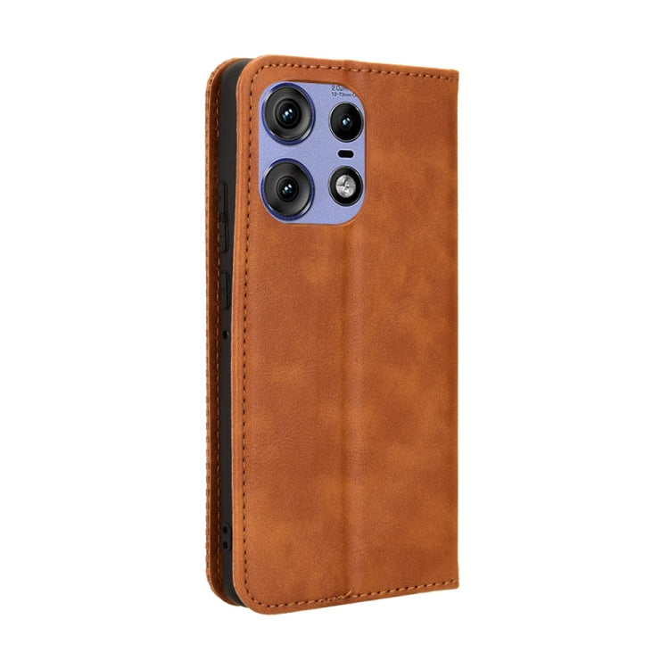 For Motorola Edge 50 Pro 5G Magnetic Buckle Retro Texture Leather Phone Case