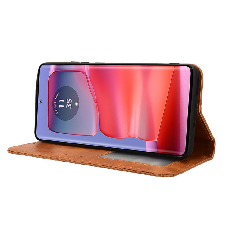 For Motorola Edge 50 Pro 5G Magnetic Buckle Retro Texture Leather Phone Case