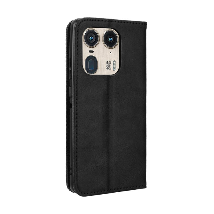 For Motorola Moto X50 Ultra 5G Magnetic Buckle Retro Texture Leather Phone Case