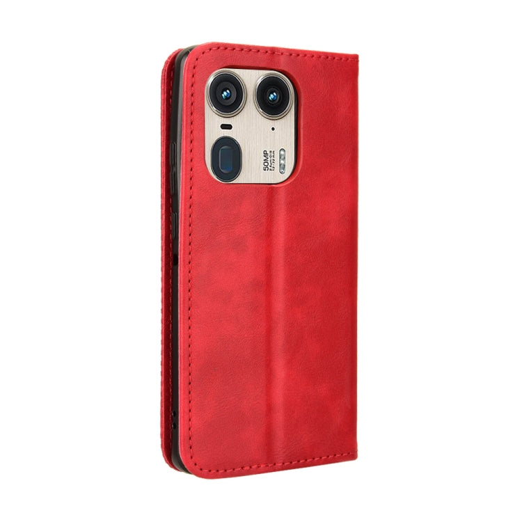 For Motorola Moto X50 Ultra 5G Magnetic Buckle Retro Texture Leather Phone Case
