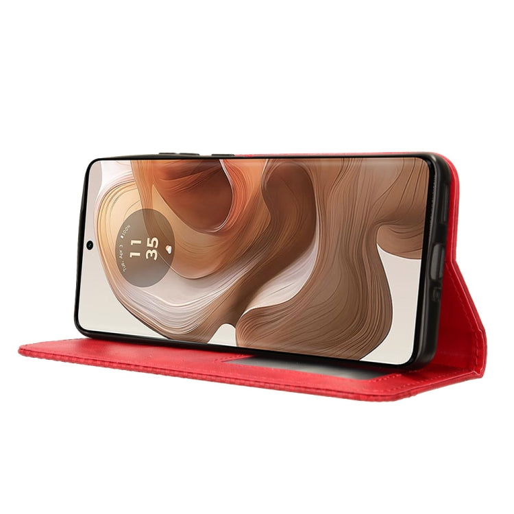 For Motorola Moto X50 Ultra 5G Magnetic Buckle Retro Texture Leather Phone Case