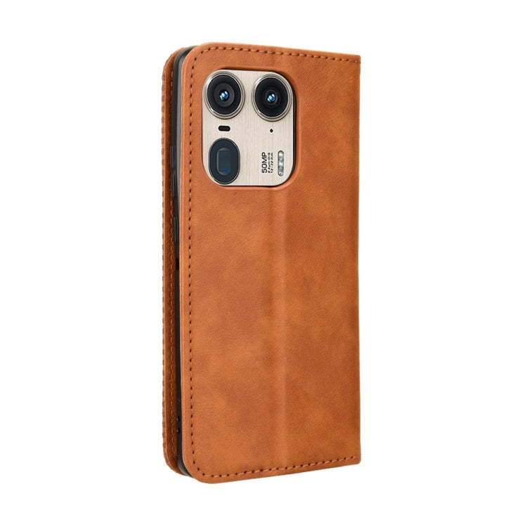 For Motorola Moto X50 Ultra 5G Magnetic Buckle Retro Texture Leather Phone Case