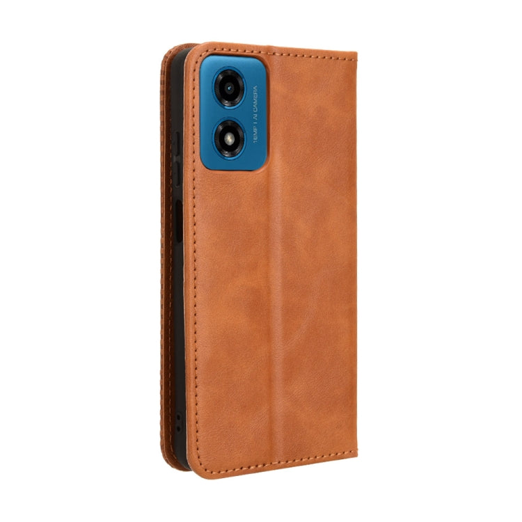 For Motorola Moto E14 / G04 / G04s Magnetic Buckle Retro Texture Leather Phone Case