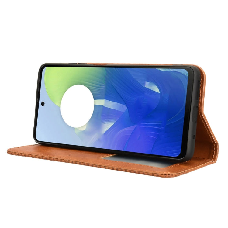 For Motorola Moto G24 / G24 Power Magnetic Buckle Retro Texture Leather Phone Case