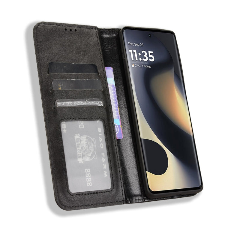 For Motorola Edge 2024 5G Magnetic Buckle Retro Texture Leather Phone Case