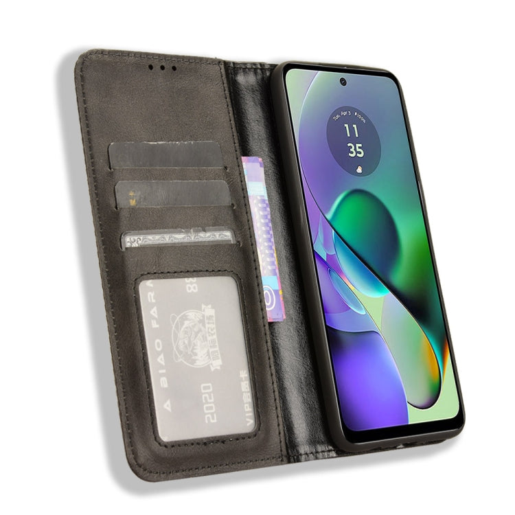 For Motorola Moto G64 5G / G64y 5G Magnetic Buckle Retro Texture Leather Phone Case