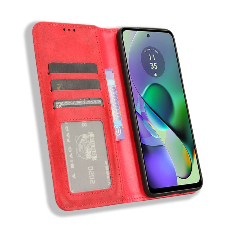 For Motorola Moto G64 5G / G64y 5G Magnetic Buckle Retro Texture Leather Phone Case