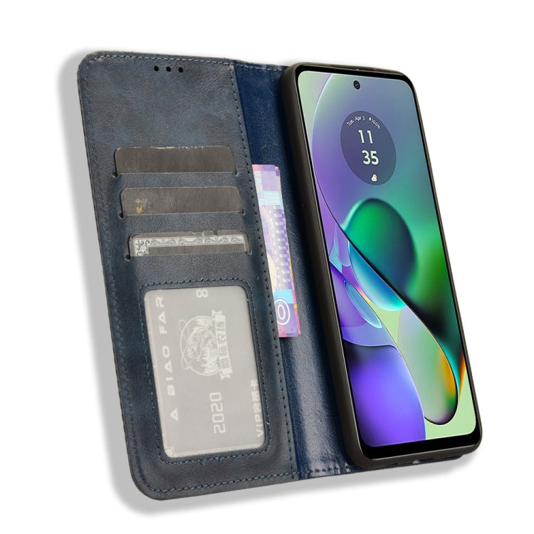 For Motorola Moto G64 5G / G64y 5G Magnetic Buckle Retro Texture Leather Phone Case