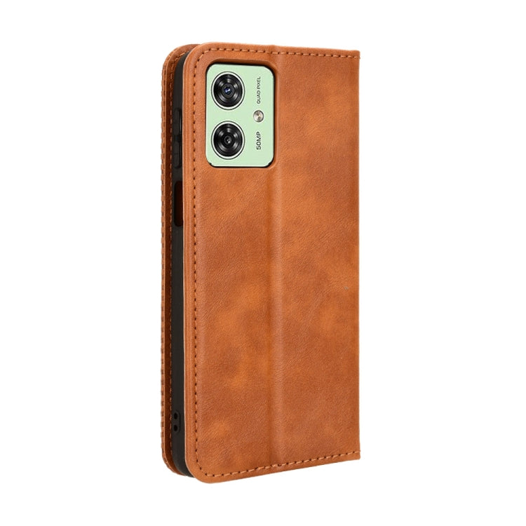 For Motorola Moto G64 5G / G64y 5G Magnetic Buckle Retro Texture Leather Phone Case