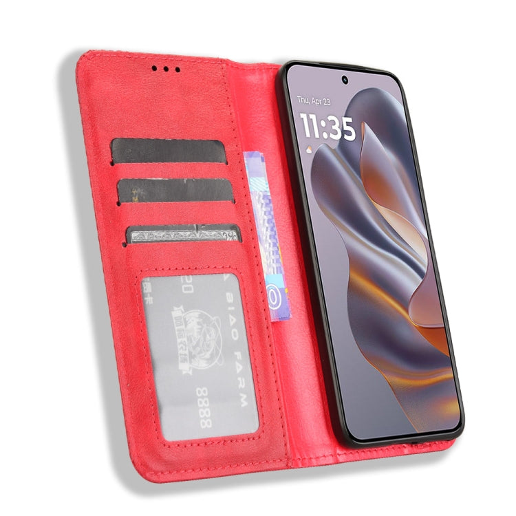 For Motorola S50 5G / Edge 50 Neo Magnetic Buckle Retro Texture Leather Phone Case