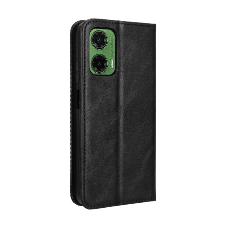 For Motorola Moto G35 5G Magnetic Buckle Retro Texture Leather Phone Case
