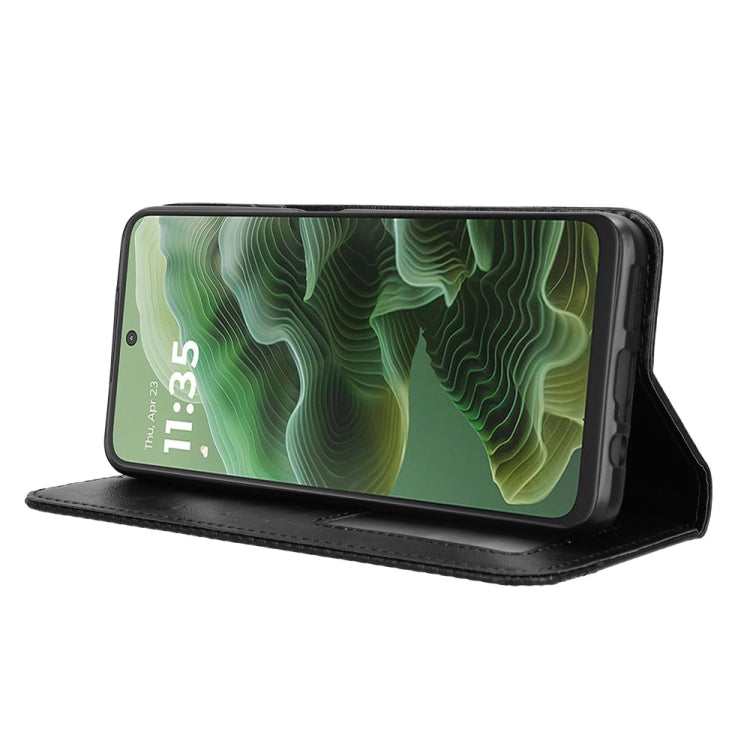 For Motorola Moto G35 5G Magnetic Buckle Retro Texture Leather Phone Case