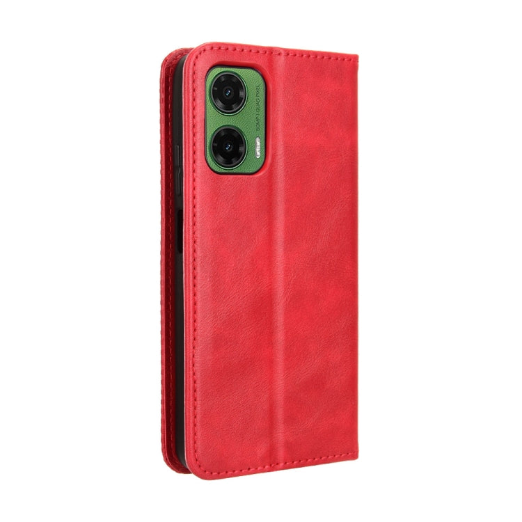 For Motorola Moto G35 5G Magnetic Buckle Retro Texture Leather Phone Case