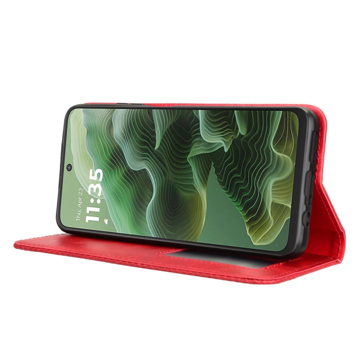 For Motorola Moto G35 5G Magnetic Buckle Retro Texture Leather Phone Case
