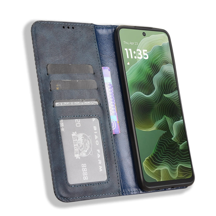 For Motorola Moto G35 5G Magnetic Buckle Retro Texture Leather Phone Case