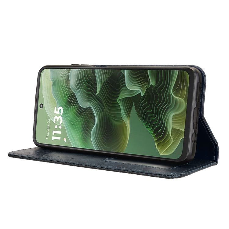 For Motorola Moto G35 5G Magnetic Buckle Retro Texture Leather Phone Case