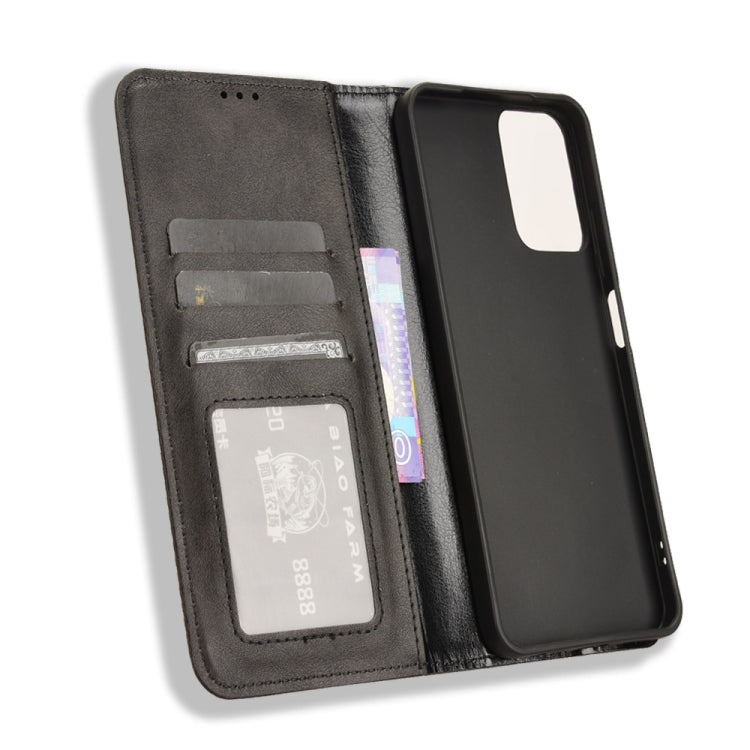 For Motorola Moto G45 5G / G34 5G Magnetic Buckle Retro Texture Leather Phone Case