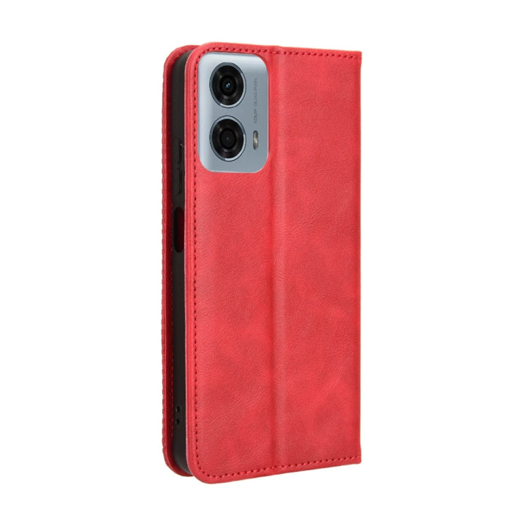 For Motorola Moto G45 5G / G34 5G Magnetic Buckle Retro Texture Leather Phone Case