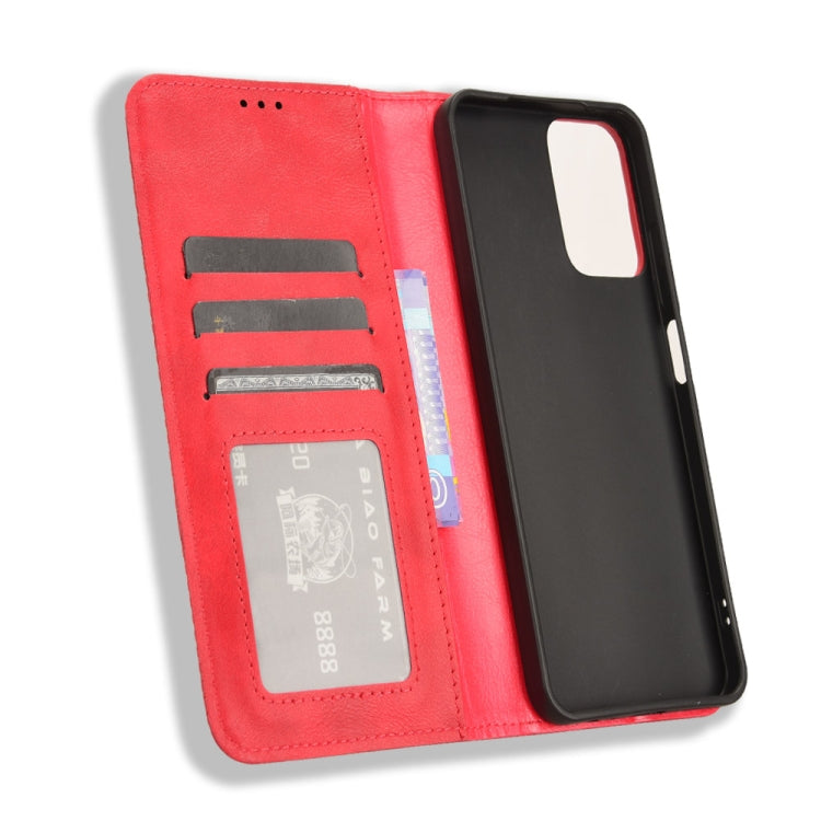 For Motorola Moto G45 5G / G34 5G Magnetic Buckle Retro Texture Leather Phone Case