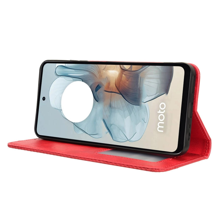For Motorola Moto G45 5G / G34 5G Magnetic Buckle Retro Texture Leather Phone Case