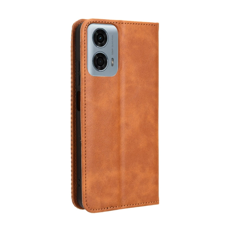 For Motorola Moto G45 5G / G34 5G Magnetic Buckle Retro Texture Leather Phone Case