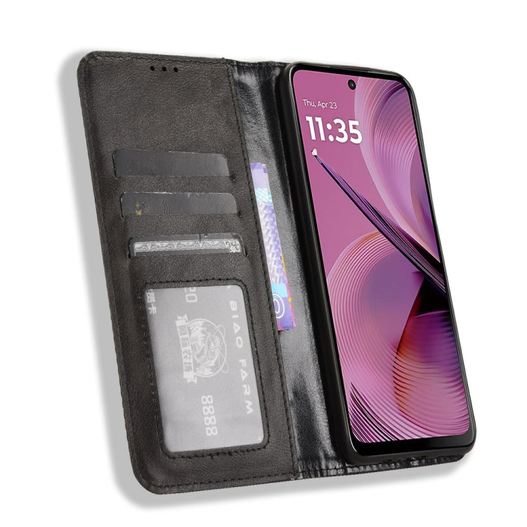 For Motorola Moto G55 5G Magnetic Buckle Retro Texture Leather Phone Case