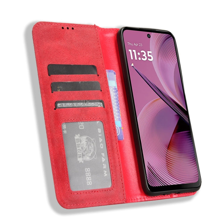 For Motorola Moto G55 5G Magnetic Buckle Retro Texture Leather Phone Case
